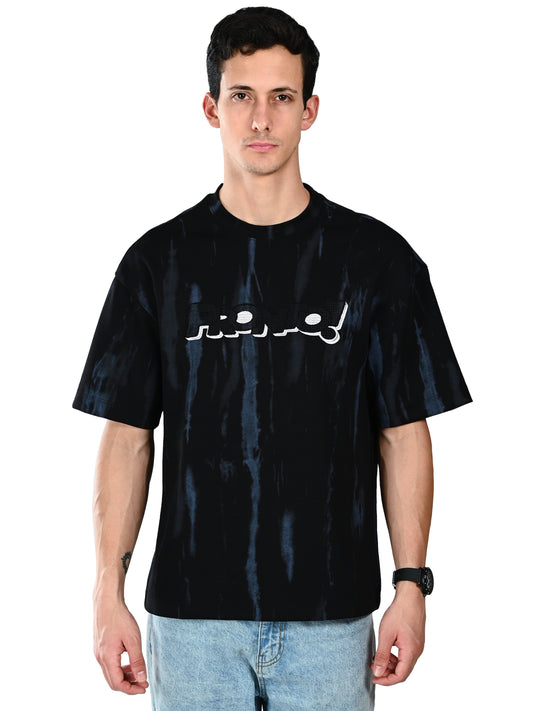 Albion Regular Fit Black Casual Cotton T-Shirt