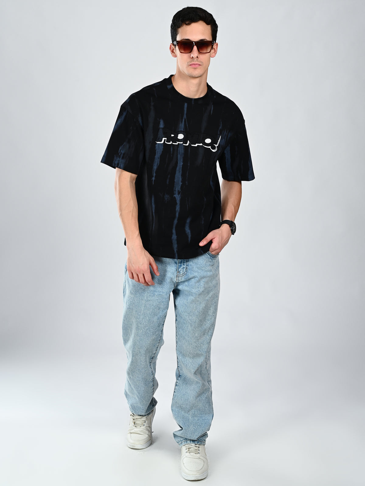 Albion Regular Fit Black Casual Cotton T-Shirt