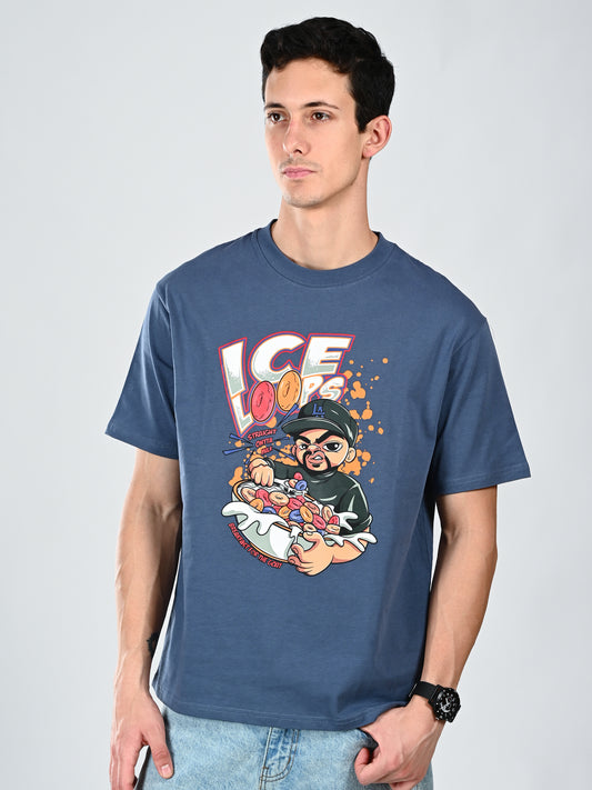 Albion Regular Fit Blue Casual Cotton T-Shirt
