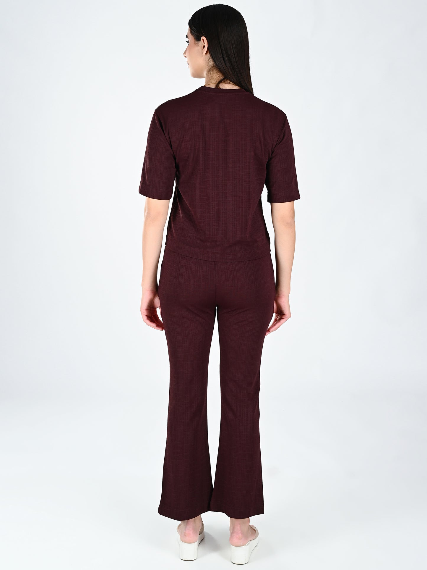 Albion Women Wine Elegant Corset Top with Sculpted Fit