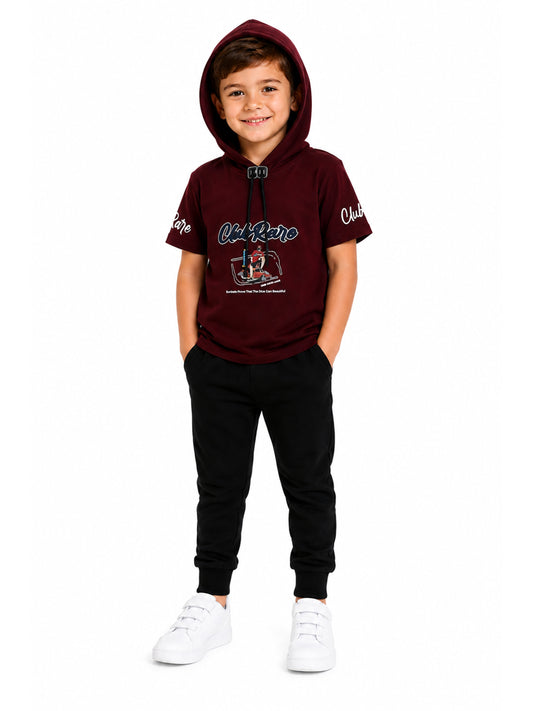 Albion Fashionable Boys Hooded Cotton T-Shirt
