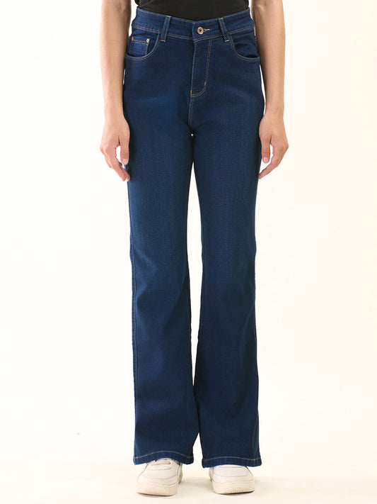 Albion Women Superior Dark Blue Bootcut Jeans