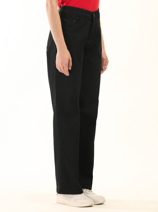 Albion Women Superior Black Straight Fit Jeans