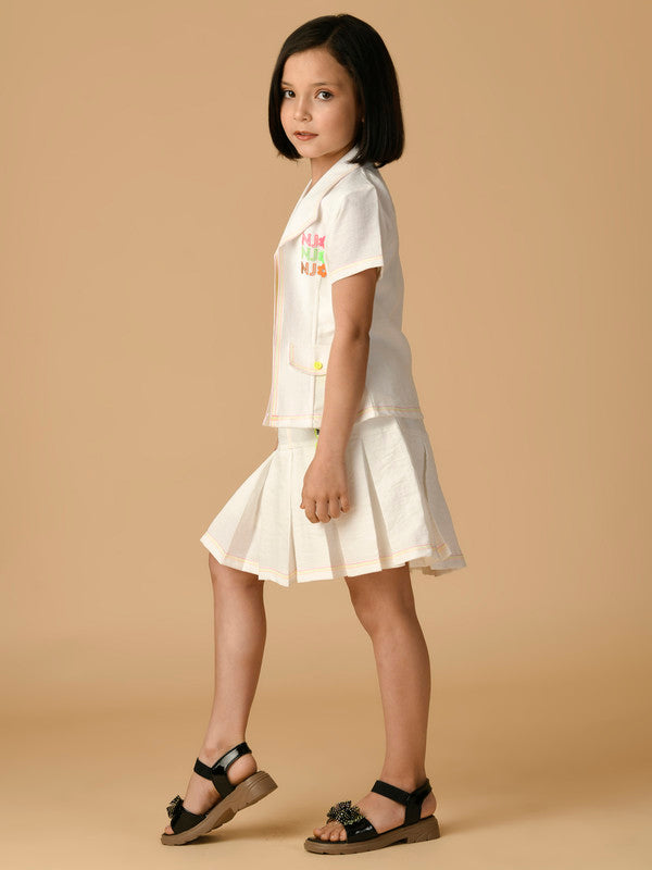 Albion Premium Girls White Skirt Top