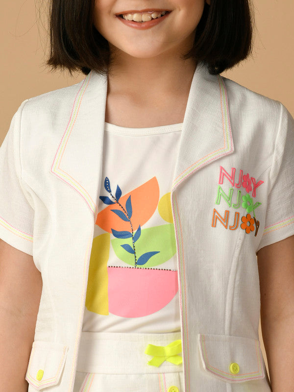 Albion Premium Girls White Skirt Top