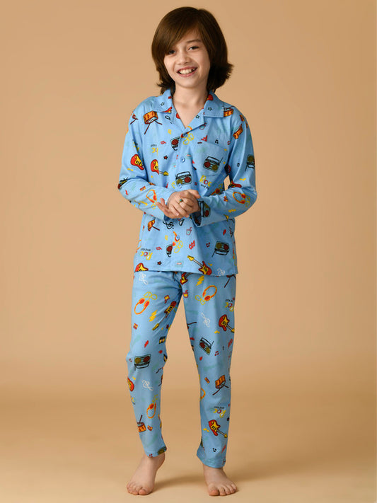 Albion Premium Boys Sky Blue Night Suit