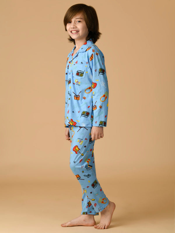 Albion Premium Boys Sky Blue Night Suit