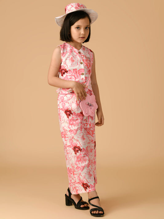 Albion Premium Girls Pink Skirt Top