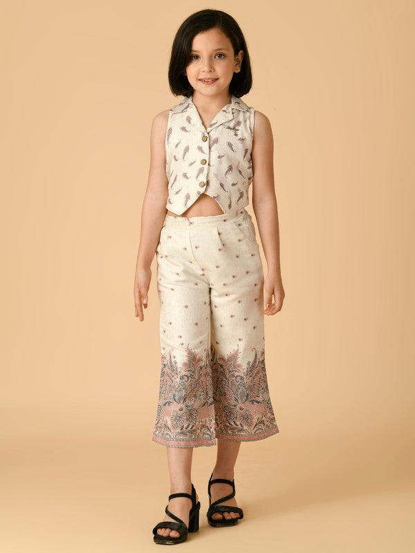 Albion Premium Girls Cream Skirt Top