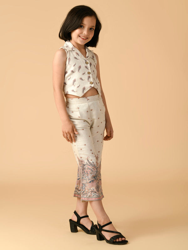 Albion Premium Girls Cream Skirt Top
