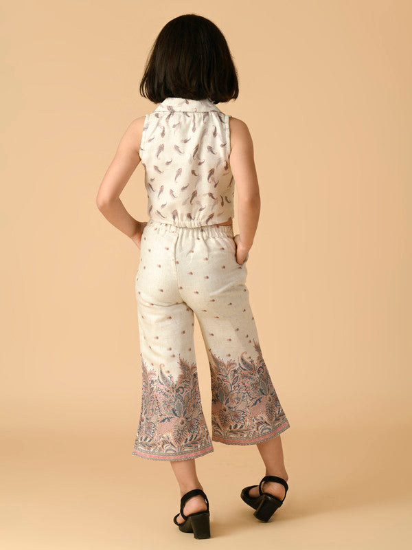 Albion Premium Girls Cream Skirt Top