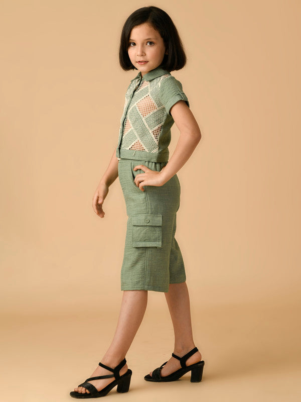 Albion Premium Girls Green Skirt Top