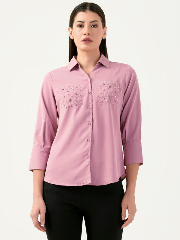 Albion Women Smart Premium Orange Casual Shirt
