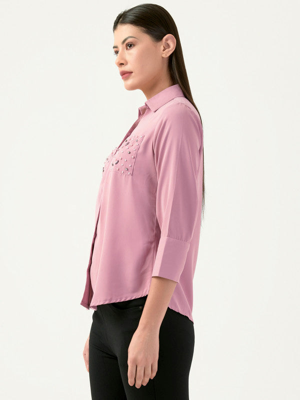 Albion Women Smart Premium Orange Casual Shirt