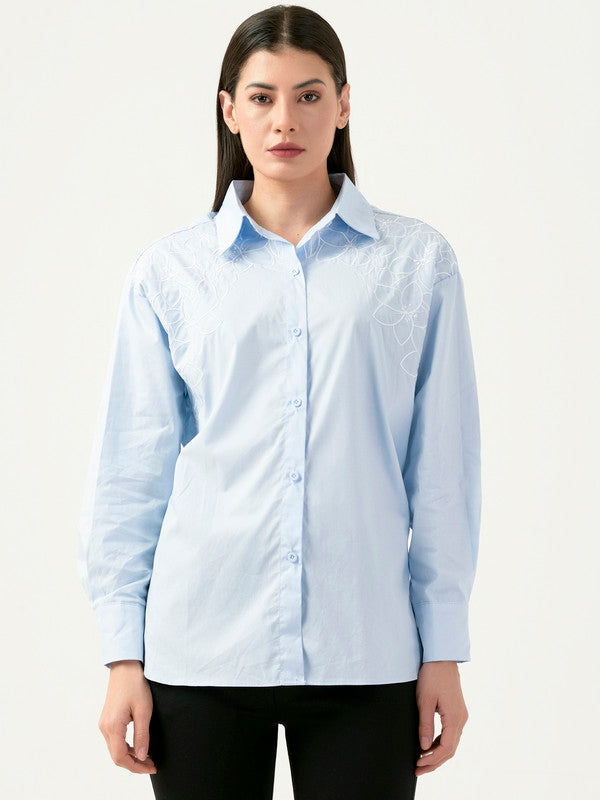Albion Women Smart Premium Sky Casual Shirt