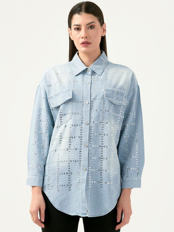 Albion Women Smart Premium Denim Casual Shirt