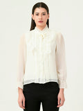 Albion Women Smart Premium Cream Blouson Top