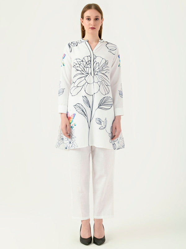 Albion Women Smart Premium White Co-ord set