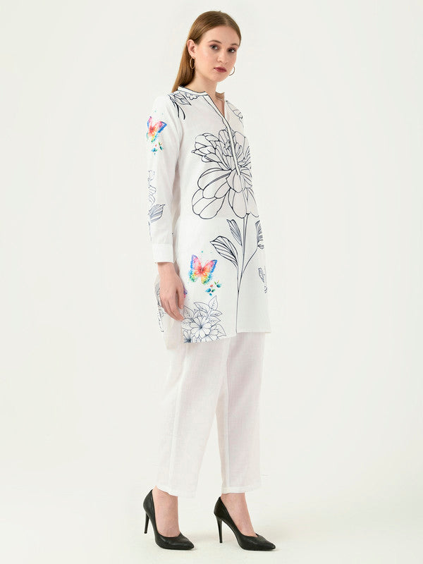 Albion Women Smart Premium White Co-ord set
