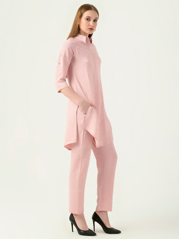 Albion Women Smart Premium Peach Co-ord set