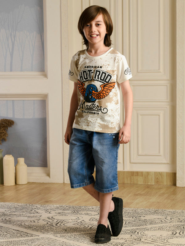Albion Premium Boys Napoleon Cream T-shirt