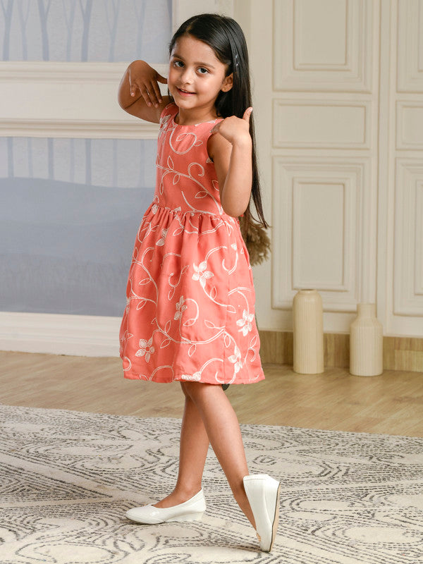 Albion Premium Girls Jilax Peach Frock
