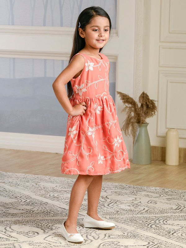 Albion Premium Girls Jilax Peach Frock