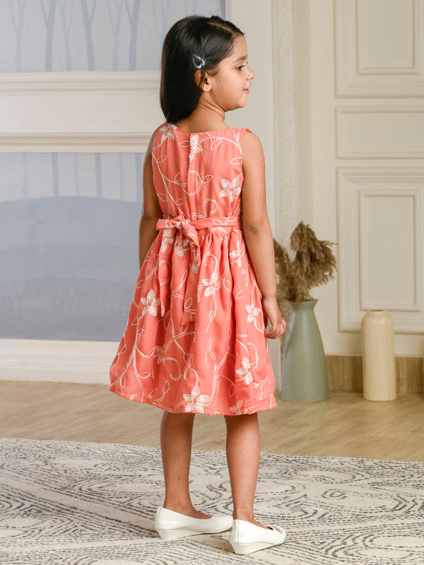 Albion Premium Girls Jilax Peach Frock