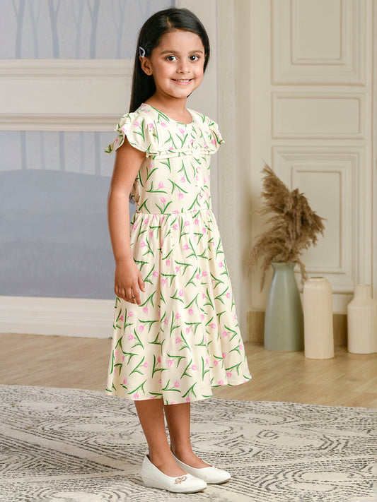 Albion Premium Girls Archana Peach Frock