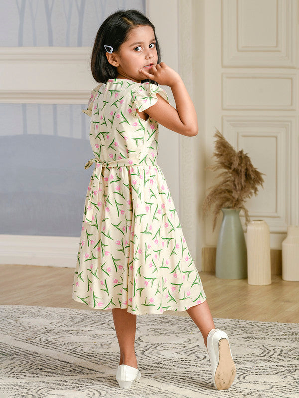 Albion Premium Girls Archana Peach Frock