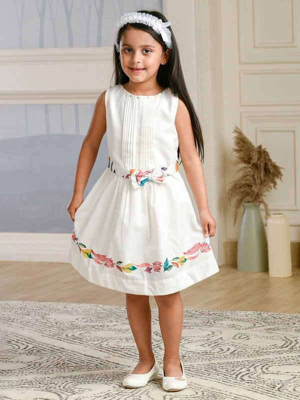 Albion Premium Girls Napoleon White Frock