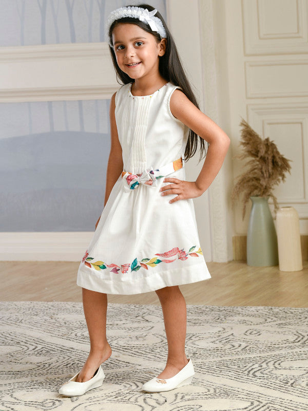 Albion Premium Girls Napoleon White Frock