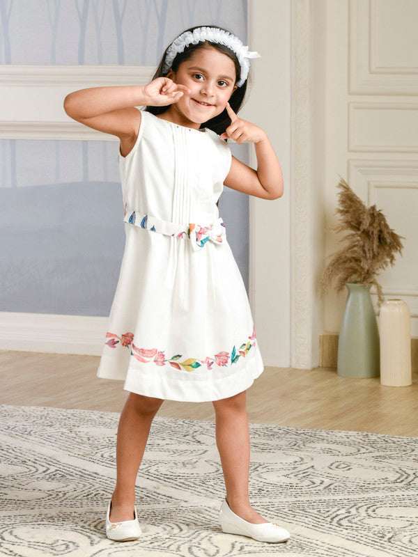 Albion Premium Girls Napoleon White Frock