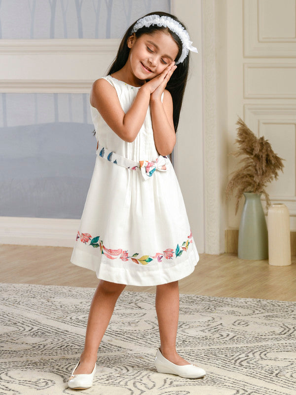 Albion Premium Girls Napoleon White Frock