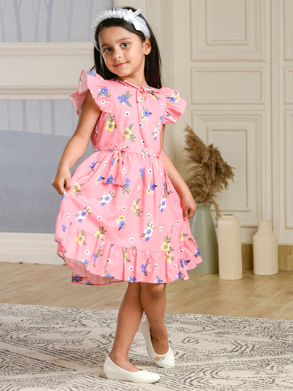 Albion Premium Girls Archana Peach Frock
