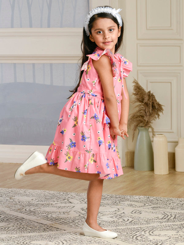 Albion Premium Girls Archana Peach Frock