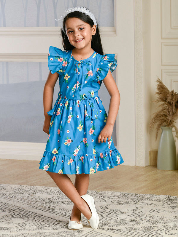 Albion Premium Girls Archana Blue Frock