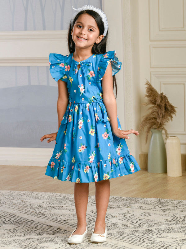 Albion Premium Girls Archana Blue Frock
