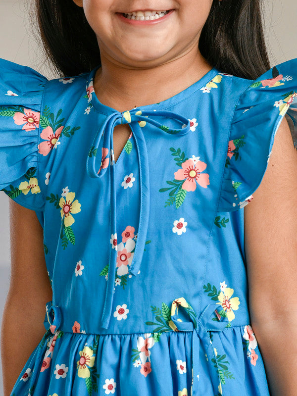 Albion Premium Girls Archana Blue Frock