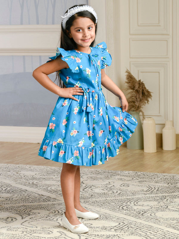 Albion Premium Girls Archana Blue Frock