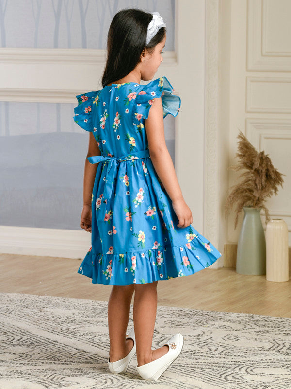 Albion Premium Girls Archana Blue Frock