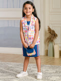 Albion Premium Girls Pure Pink B- Dark Blue Frock