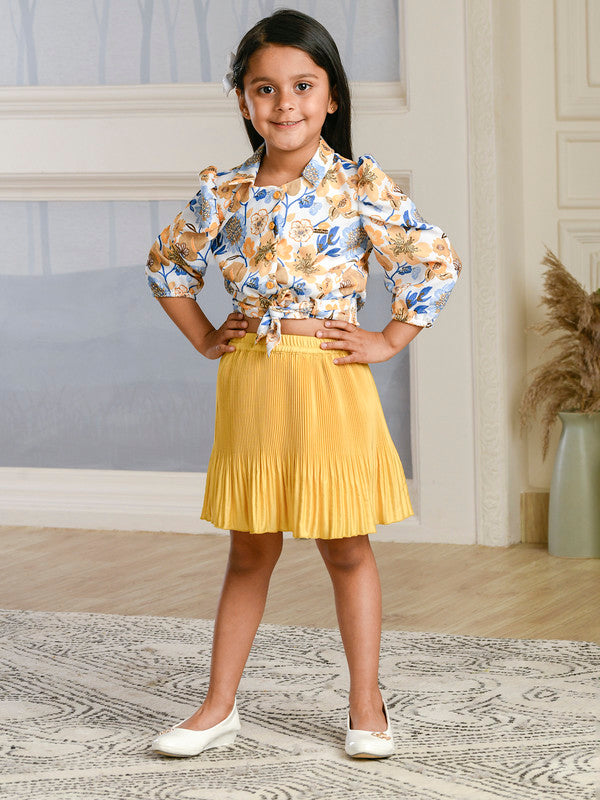 Albion Premium Girls Set Tiny Baby Mustard Skirt Top