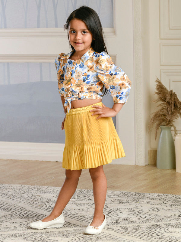 Albion Premium Girls Set Tiny Baby Mustard Skirt Top
