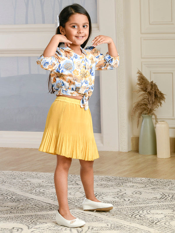 Albion Premium Girls Set Tiny Baby Mustard Skirt Top