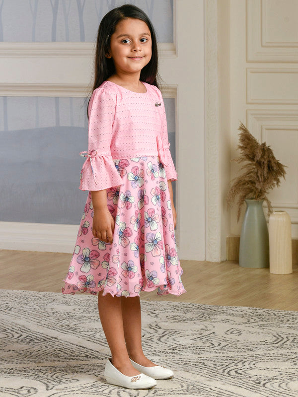 Albion Premium Girls Archana Pink Frock