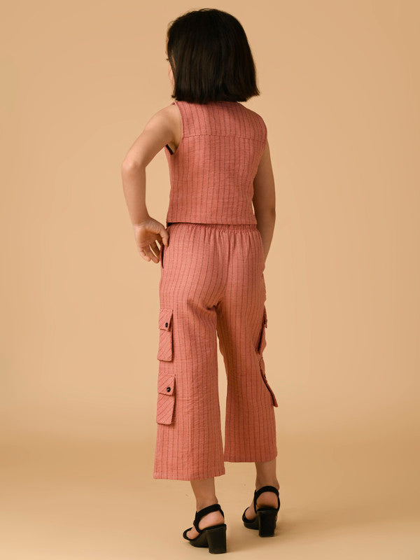 Albion Premium Girls Set Peach Skirt Top