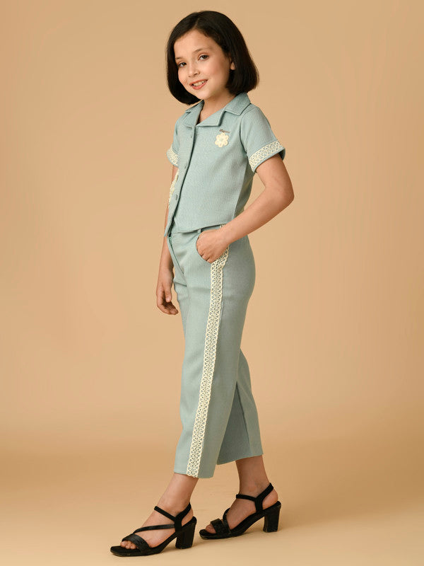 Albion Premium Girls Set Firozi Skirt Top