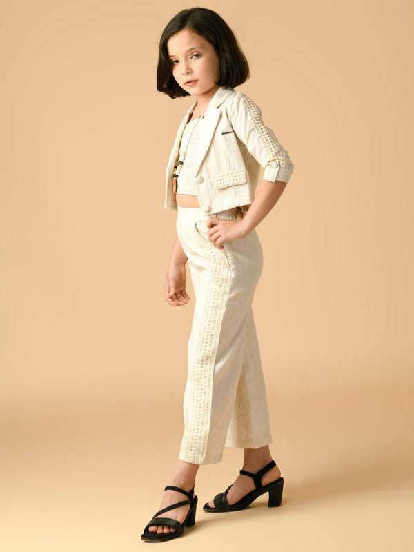 Albion Premium Girls Set Cream Skirt Top