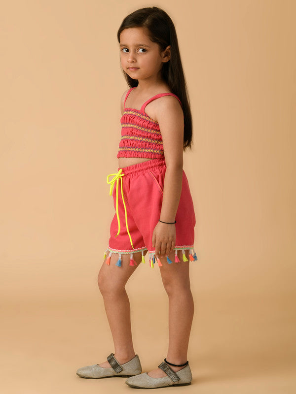 Albion Premium Girls B- Hot Pink Skirt Top